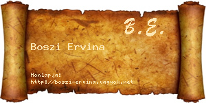 Boszi Ervina névjegykártya